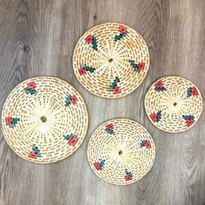 Woven raffia trivets